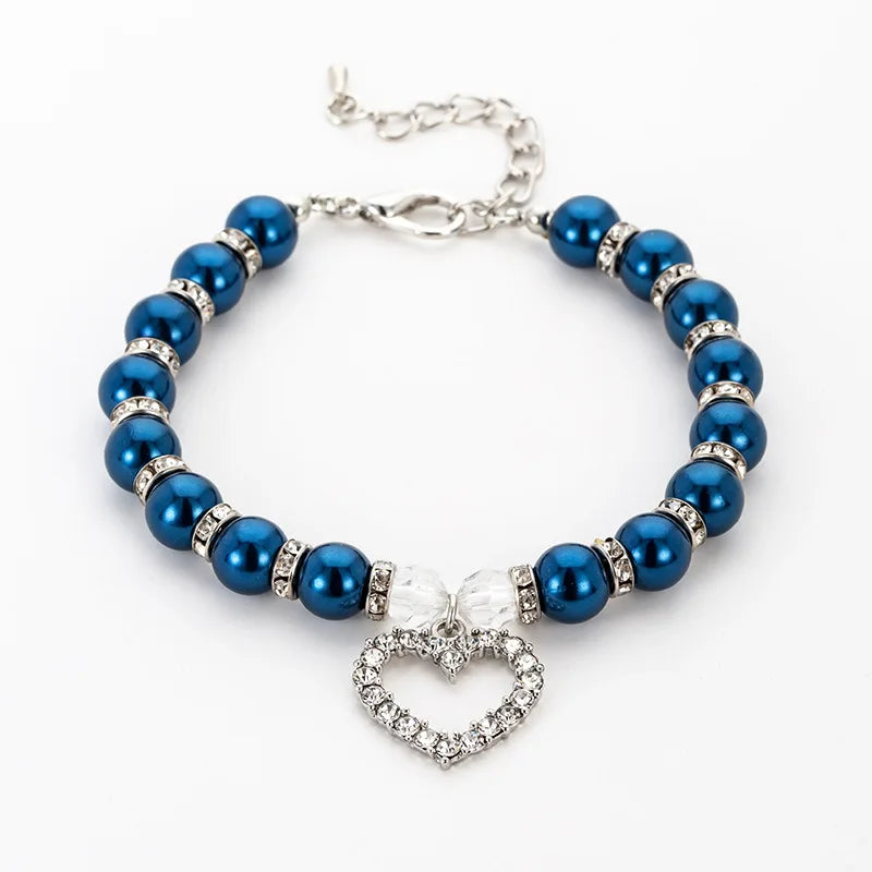 Rhinestone Pearl Collar for Dogs & Cats – Pet Necklace