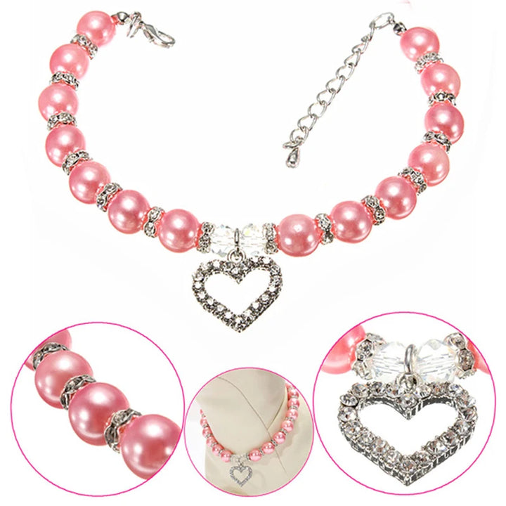 Rhinestone Pearl Collar for Dogs & Cats – Pet Necklace