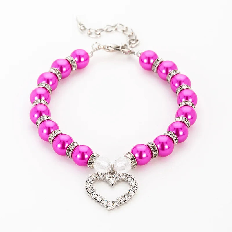 Rhinestone Pearl Collar for Dogs & Cats – Pet Necklace