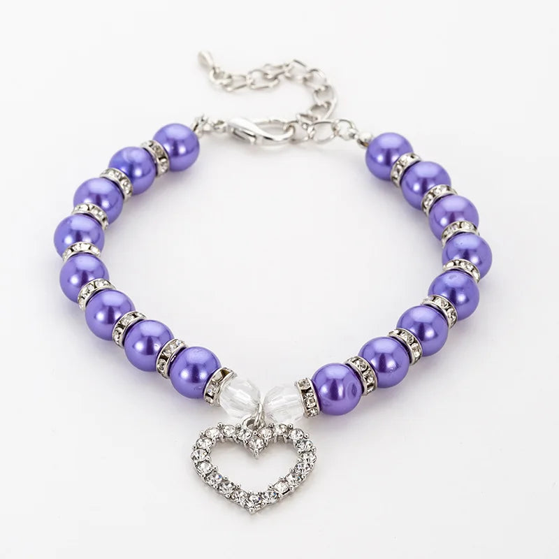 Rhinestone Pearl Collar for Dogs & Cats – Pet Necklace