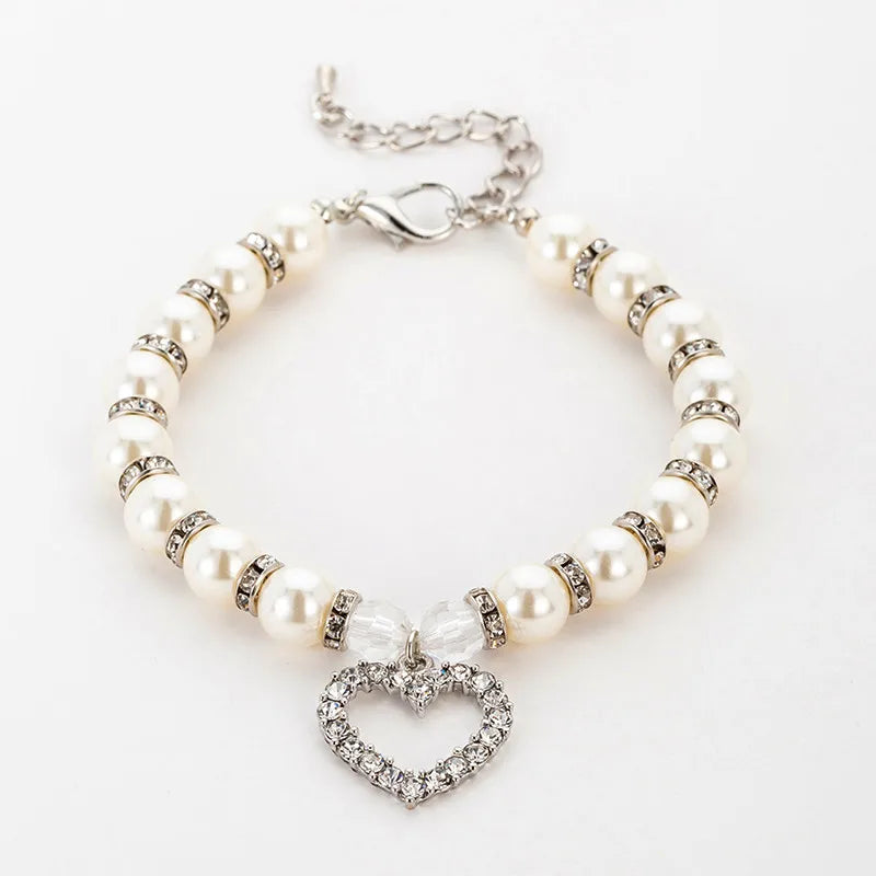 Rhinestone Pearl Collar for Dogs & Cats – Pet Necklace