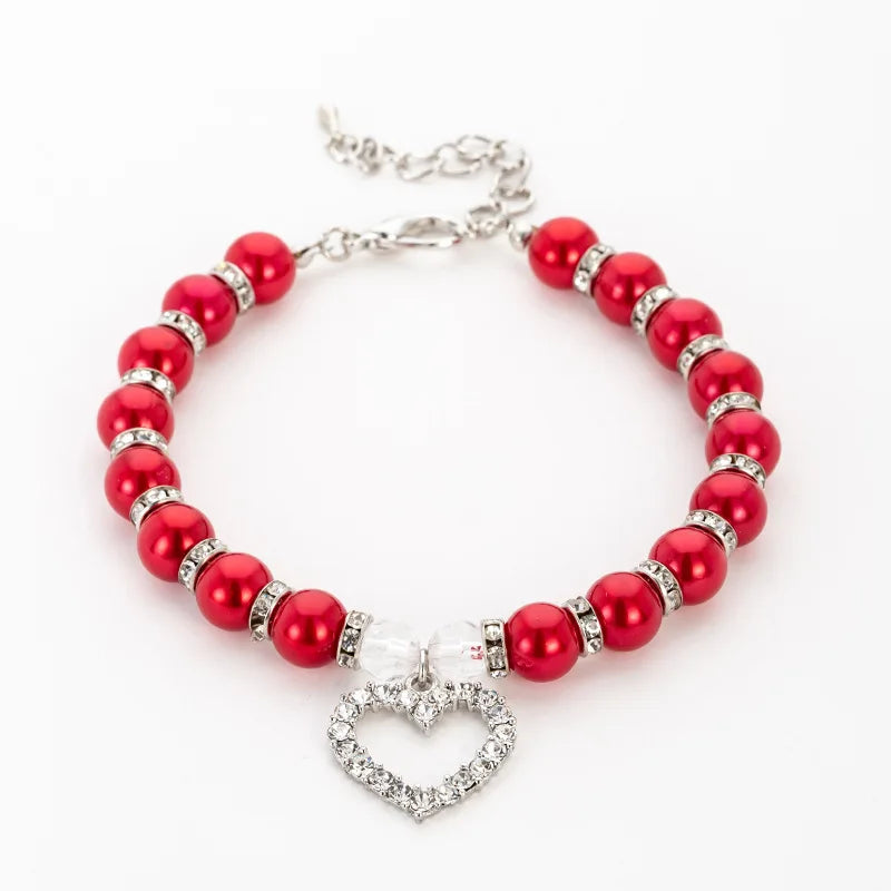 Rhinestone Pearl Collar for Dogs & Cats – Pet Necklace