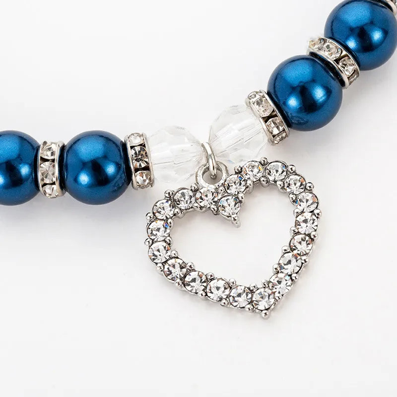 Rhinestone Pearl Collar for Dogs & Cats – Pet Necklace