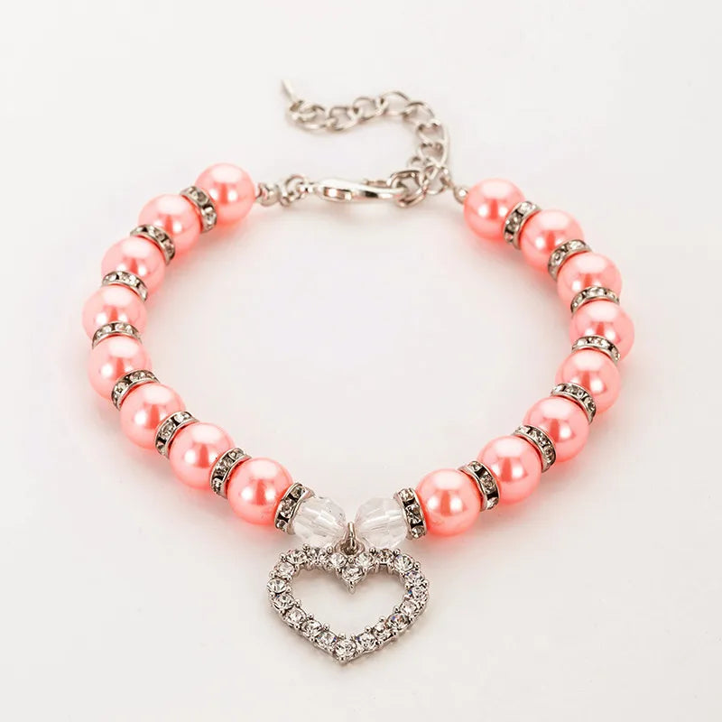 Rhinestone Pearl Collar for Dogs & Cats – Pet Necklace