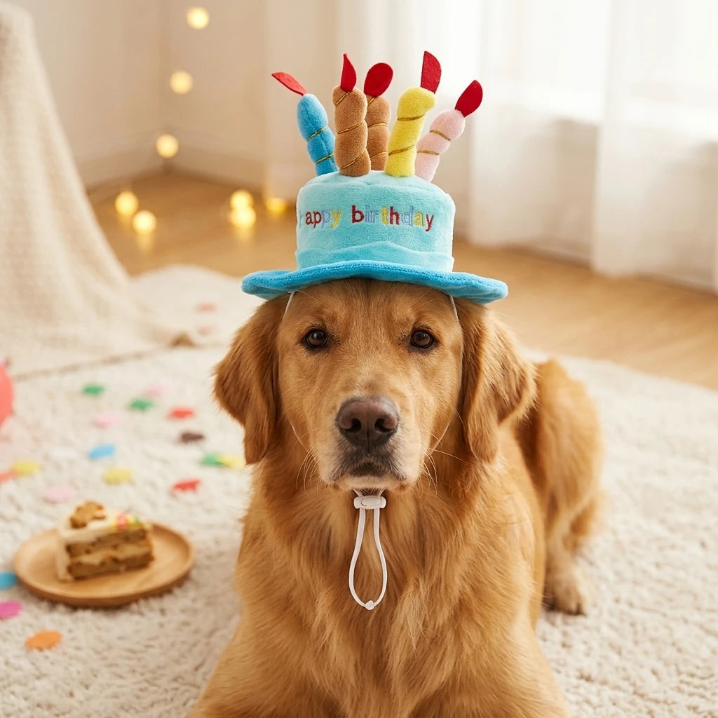 Pet Birthday Hat Toy Set for Cats & Dogs – Party Photo Prop