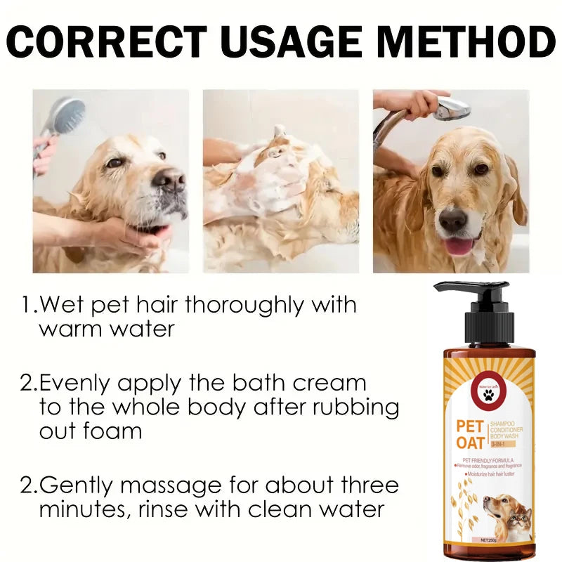 Pet Shampoo for Dogs & Cats – Odor Control & Soft Fur