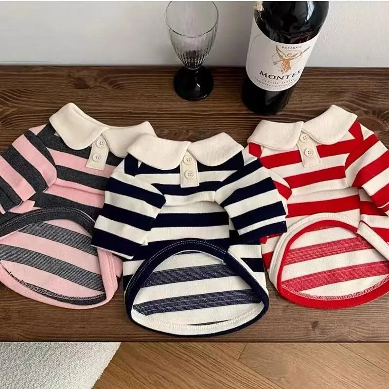 Striped Pet Shirt – Soft Clothes for Dogs & Cats