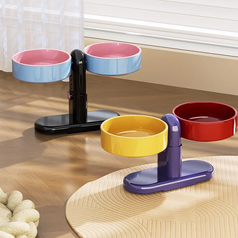 Adjustable Pet Bowls for Cats & Dogs – Anti-Tip