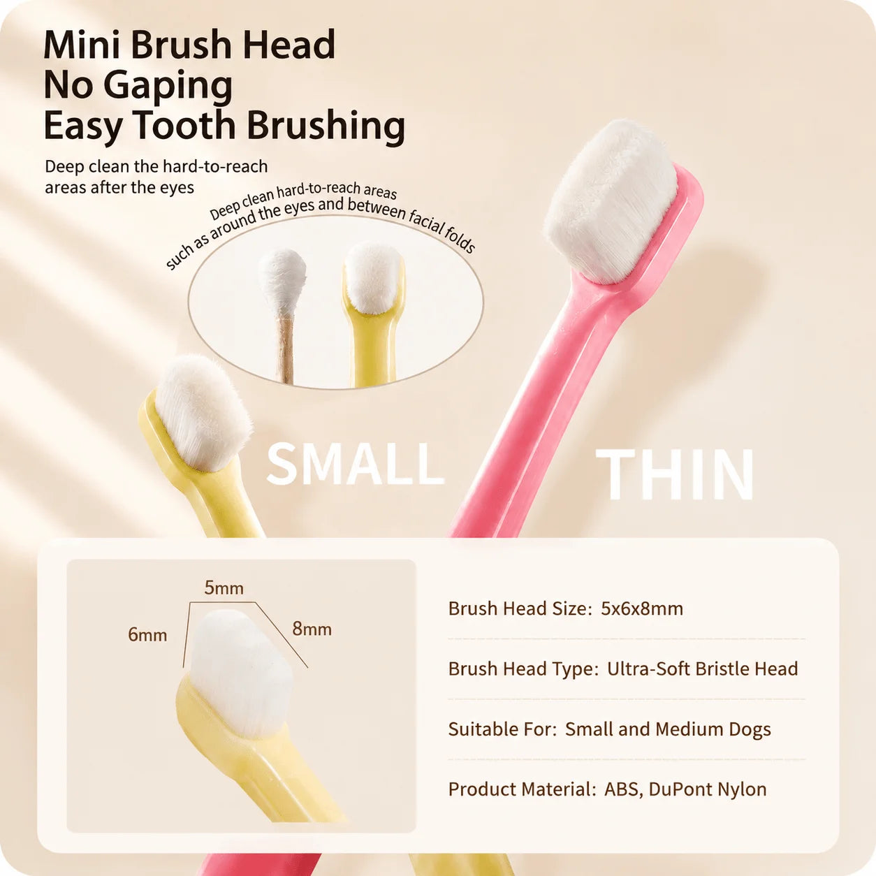 4Pcs Pet Toothbrush for Dogs & Cats – Teeth Cleaning Brush