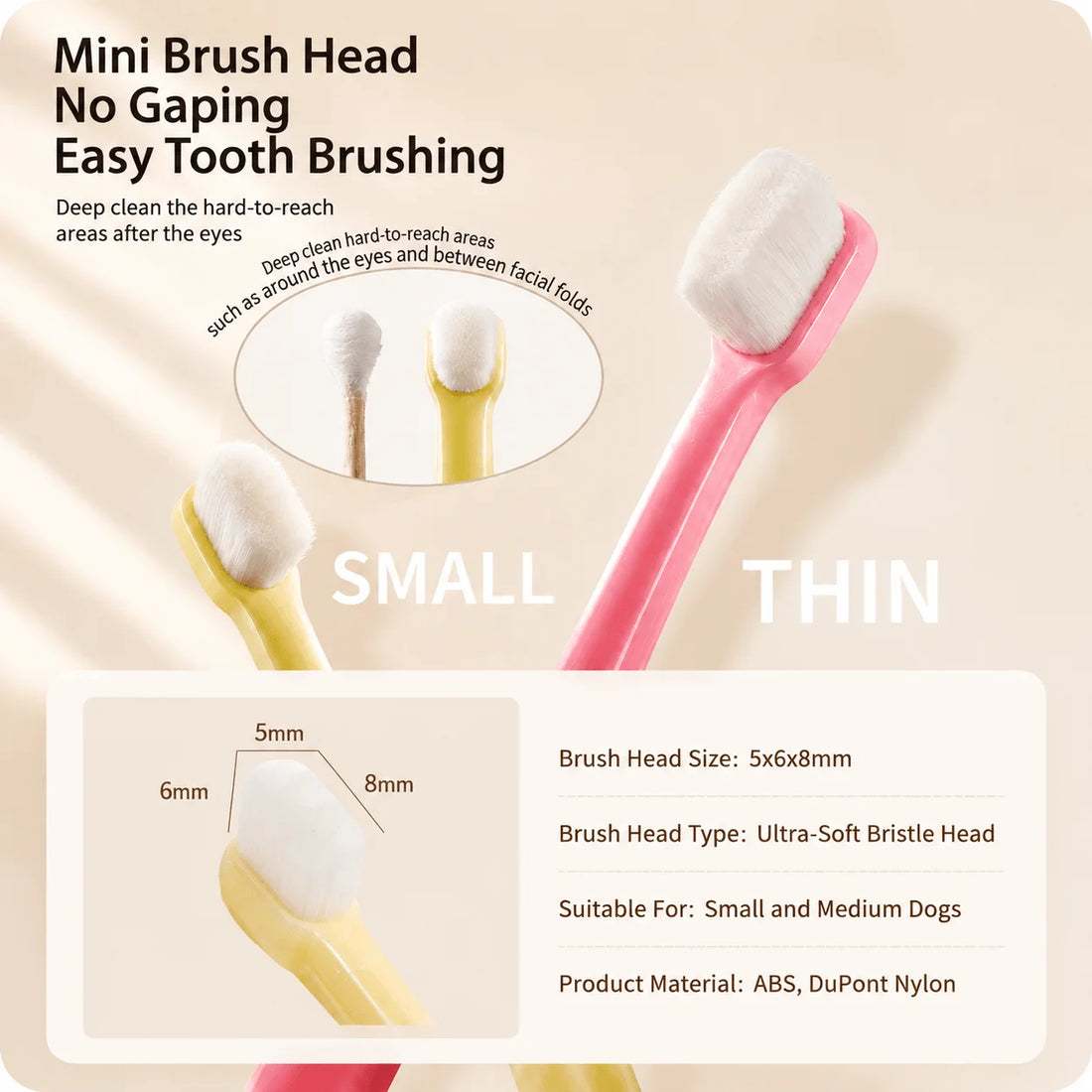 4Pcs Pet Toothbrush for Dogs & Cats – Teeth Cleaning Brush