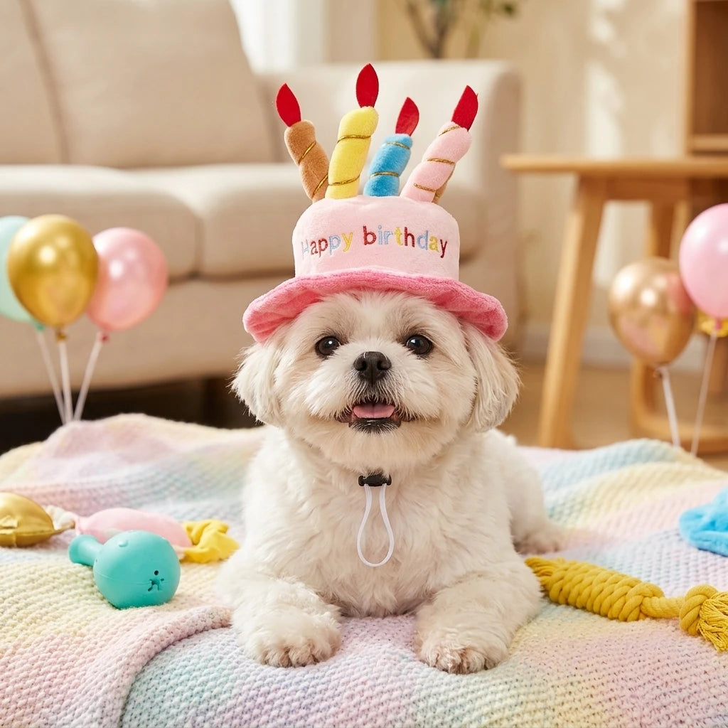 Pet Birthday Hat Toy Set for Cats & Dogs – Party Photo Prop