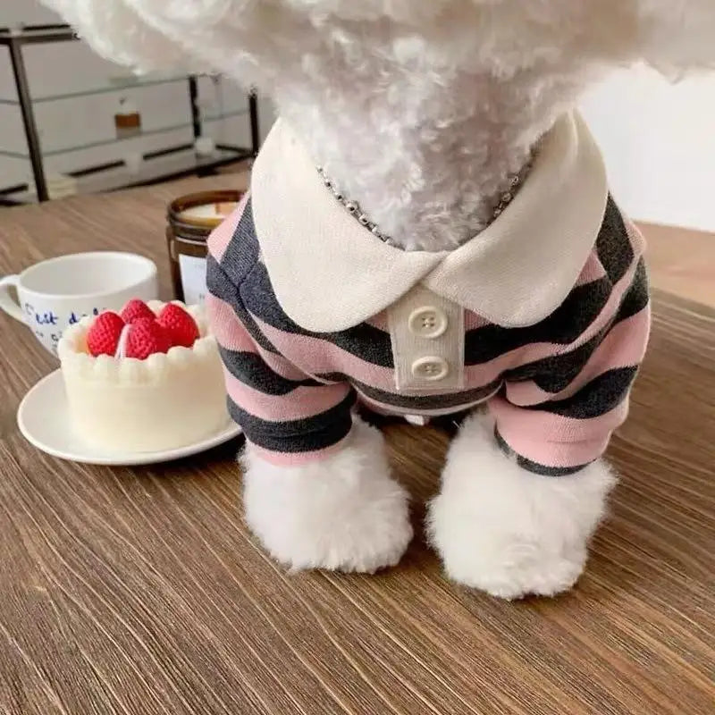Striped Pet Shirt – Soft Clothes for Dogs & Cats