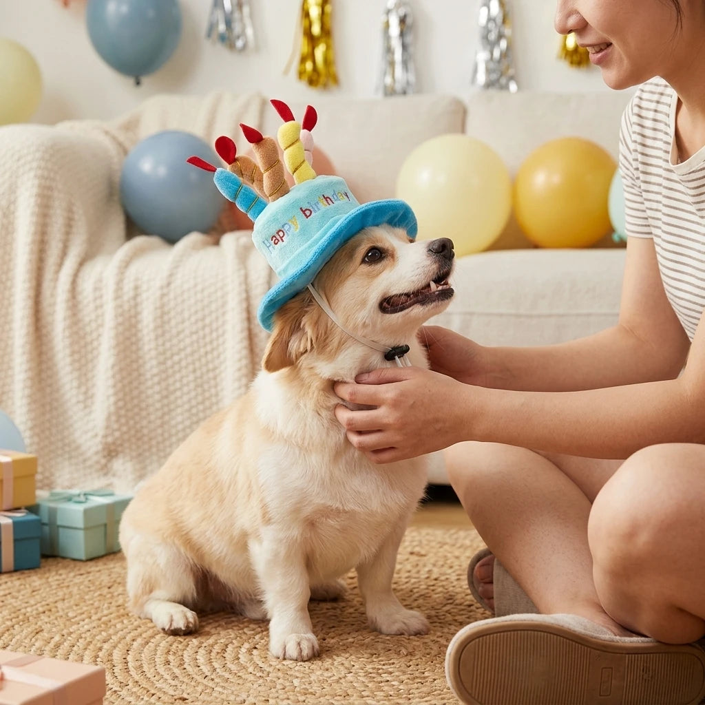 Pet Birthday Hat Toy Set for Cats & Dogs – Party Photo Prop